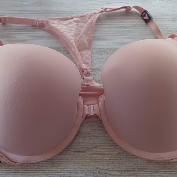 Victoria’s Secret 34C Pink Lace Racerback T-Shirt Push-Up Bra NWT $36.50 - Picture 6 of 6